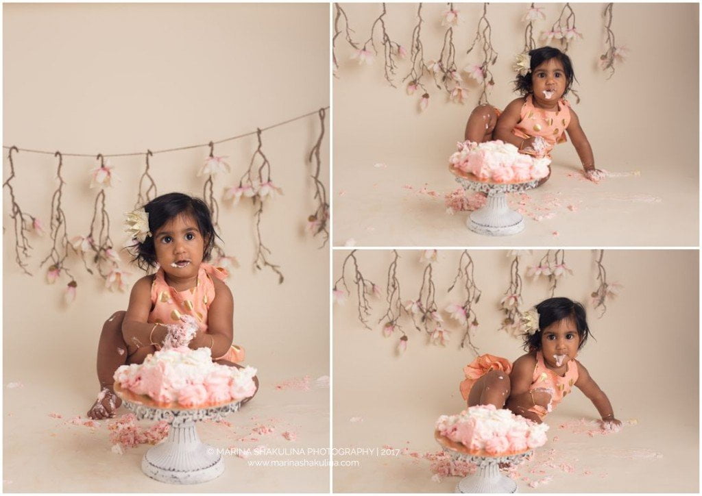 Fotografa di bambini a Verona- cakesmash bimba e torta