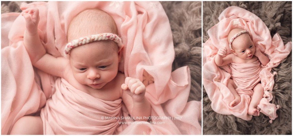 Fotografa newborn a Verona - newborn in rosa