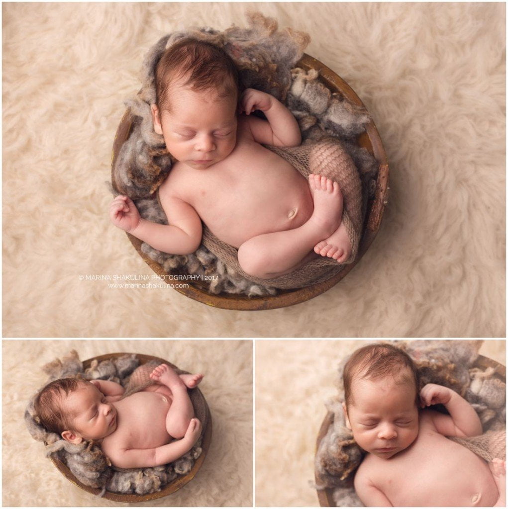 Fotografa newborn a Verona - neonato nel cestino