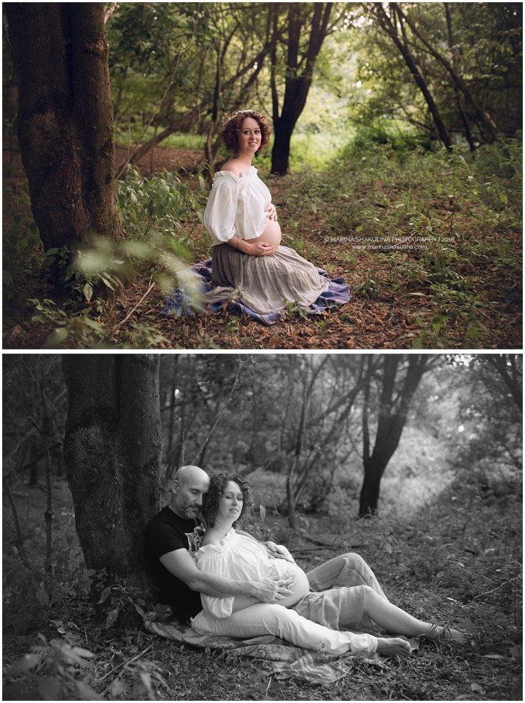 Servizio fotografico di Gravidanza a Verona - seduti nella natura