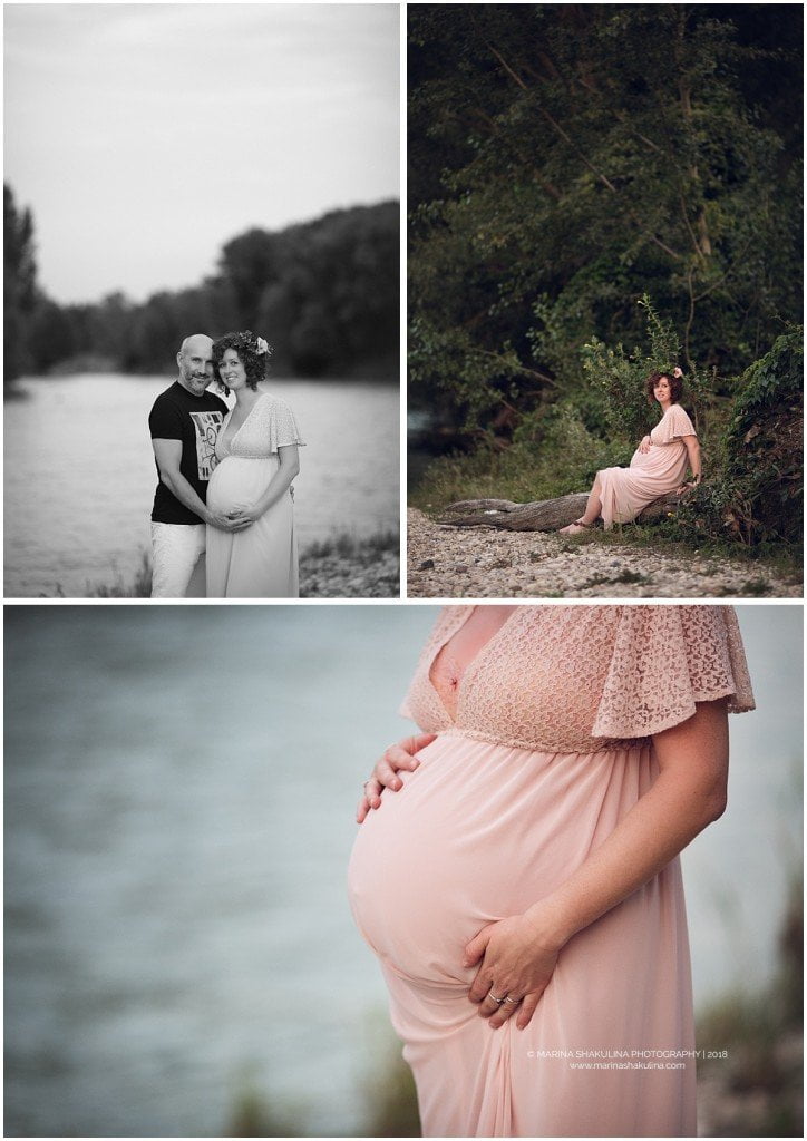 Servizio fotografico di Gravidanza a Verona - scatti sulla riva del fiume