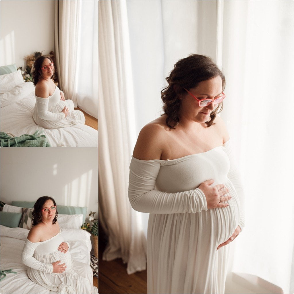 book fotografico gravidanza - Ilaria in bianco