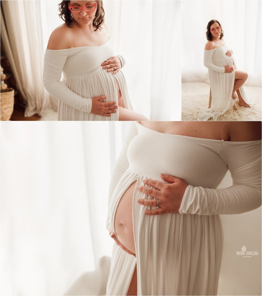 book fotografico gravidanza - Ilaria in bianco pancione