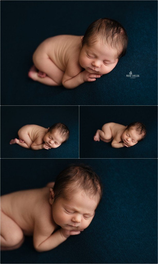 foto neonato a Verona - nudo in blue - ancora