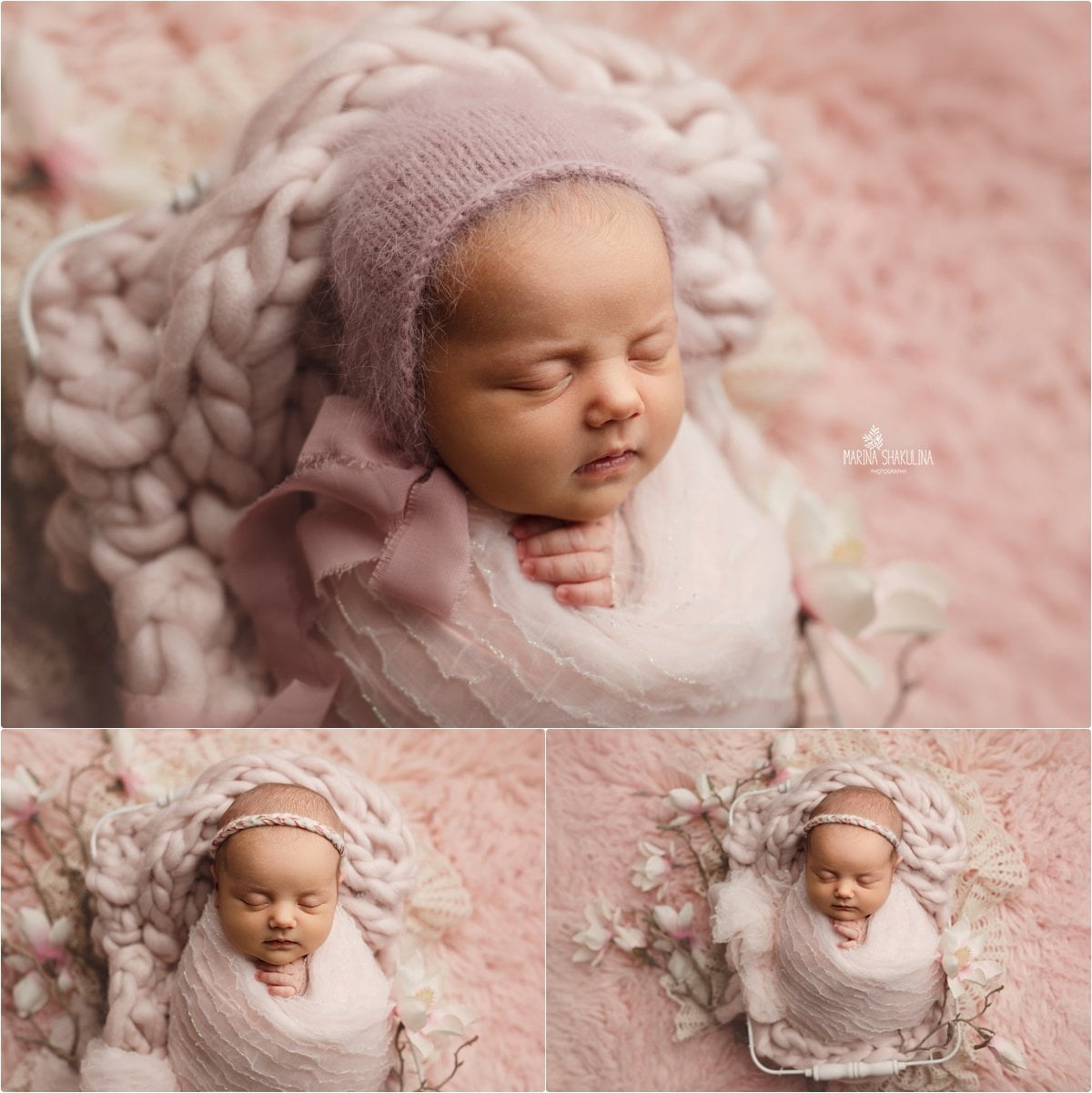 neonata fasciata in rosa