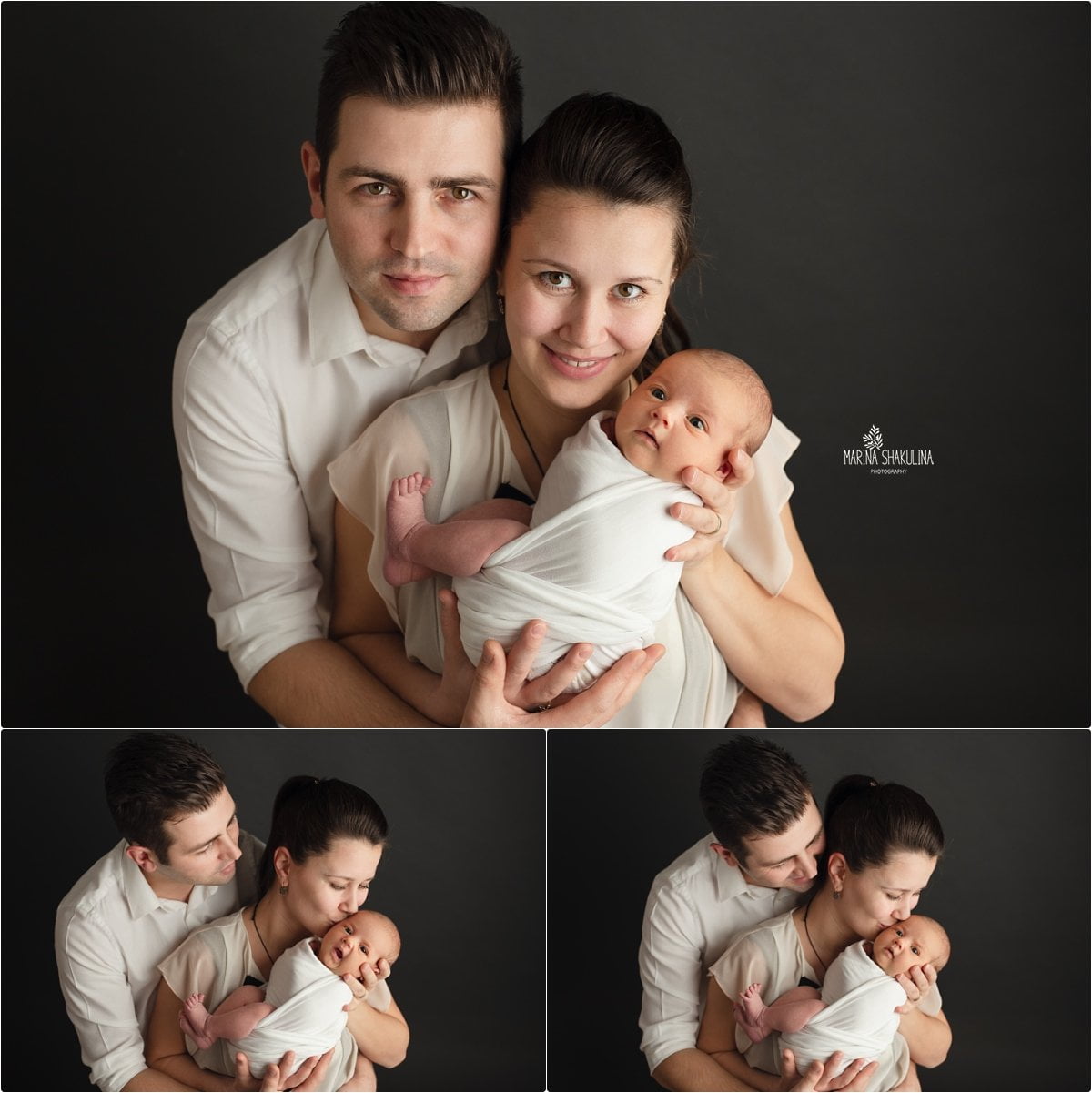 famiglia con neonata