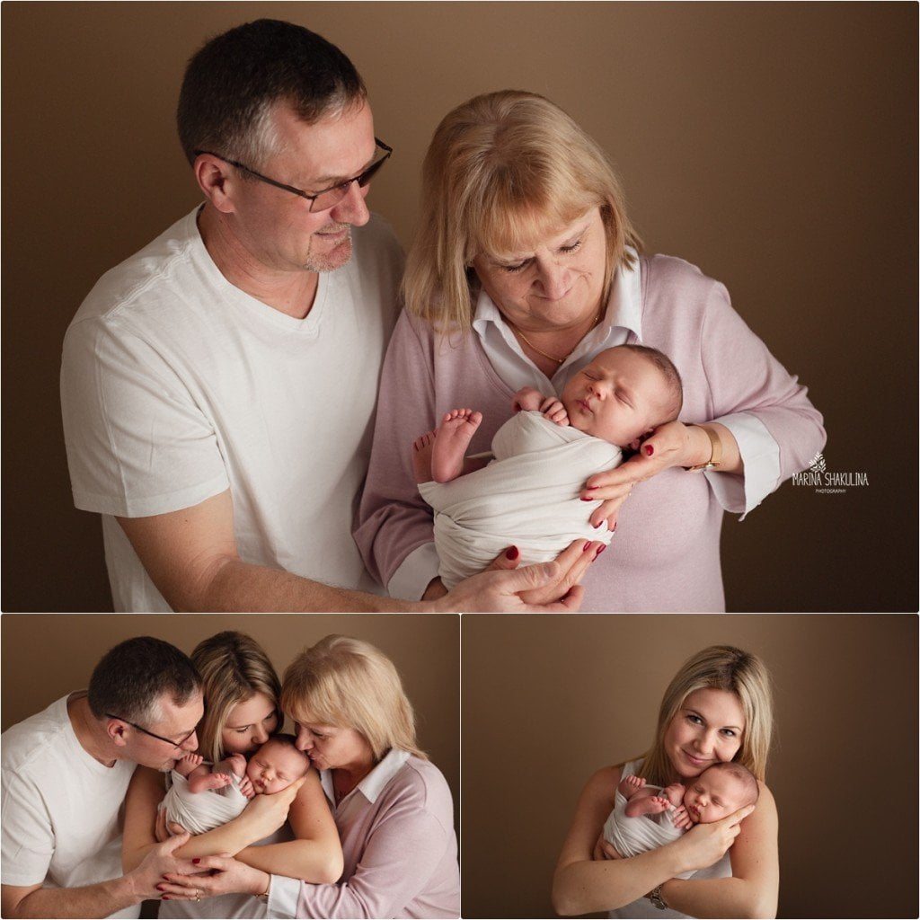 Fotografa neonati - set con i nonni