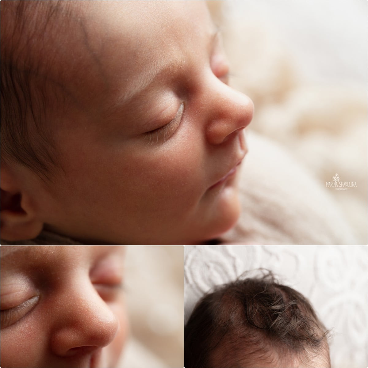 dettagli visino e capelli neonata