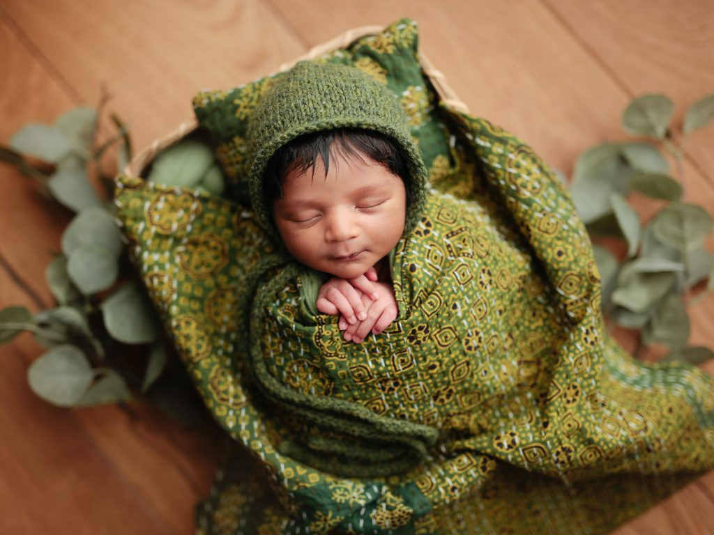 MS servizio newborn tema verde