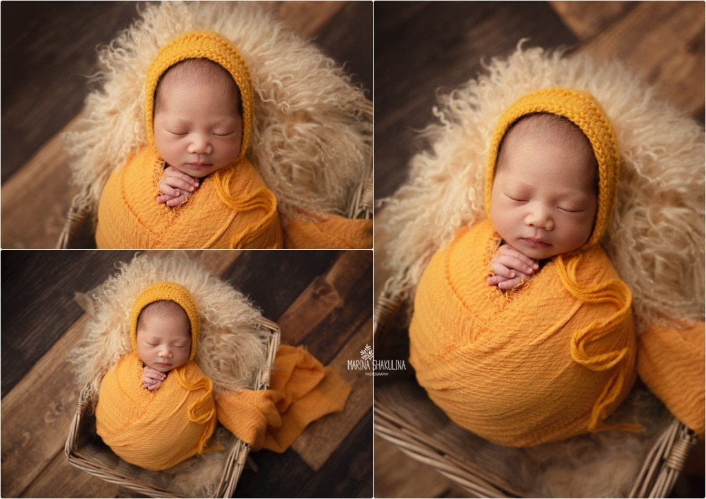 Servizio NewBorn Dolce Fagottino in giallo