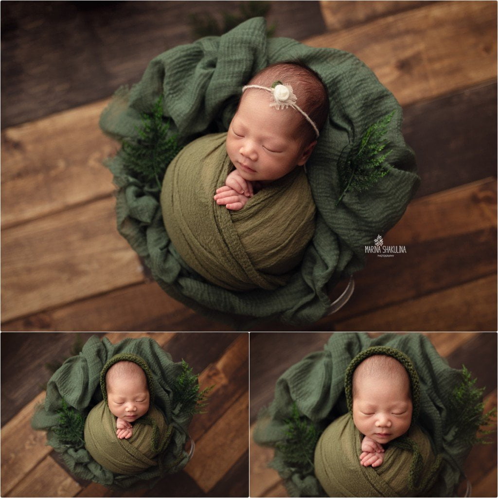 Servizio NewBorn Dolce Fagottino - fasciata in verde