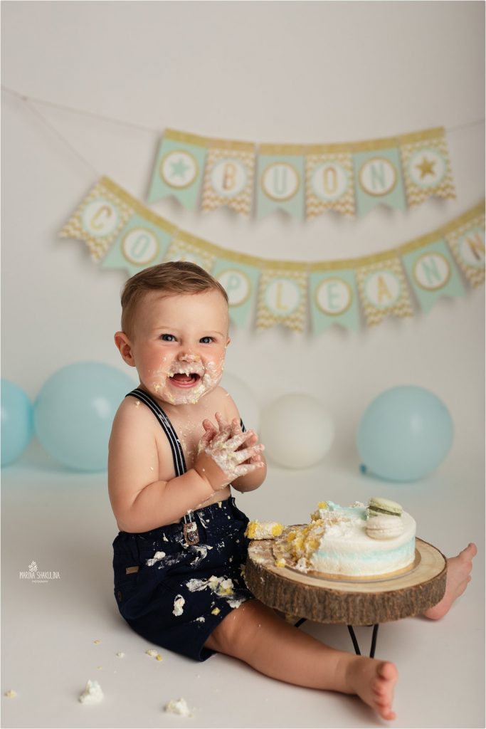 servizio fotografico cake smash bimbo torta